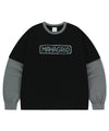 Mahagrid Banner Logo Layered Long Sleeve T-Shirt [Black]