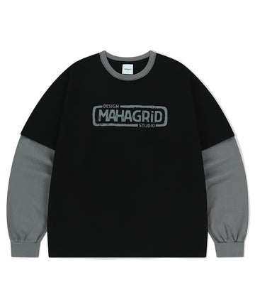 Mahagrid Banner Logo Layered Long Sleeve T-Shirt [Black]