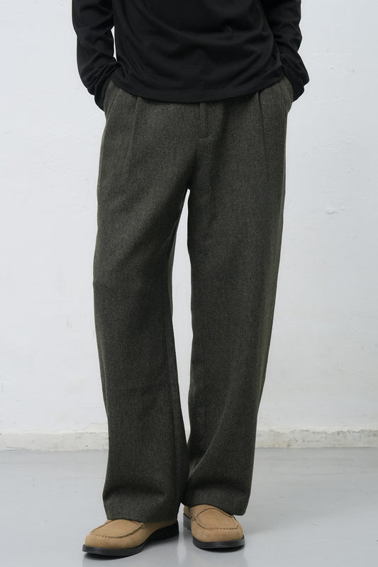 General Idea MAN Wool Classic Double Pleat Slacks