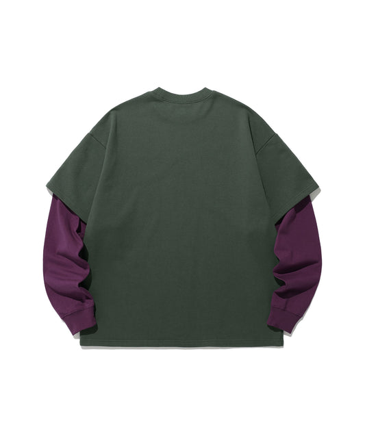 Nice Ghost Club Pixel Skeleton Layered Sweatshirt [Khaki]