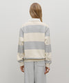 Marithé François Girbaud Classic Logo Stripe Rugby Sweatshirt Blue