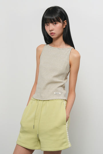General Idea WOMAN Narrow Round Neck Sleeveless Top [IVORY]
