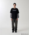 Mahagrid Banner Logo Layered Long Sleeve T-Shirt [Black]