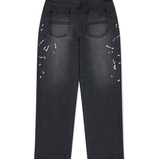 Mahagrid Embroidered Splatter Denim Pant