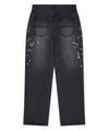 Mahagrid Embroidered Splatter Denim Pant
