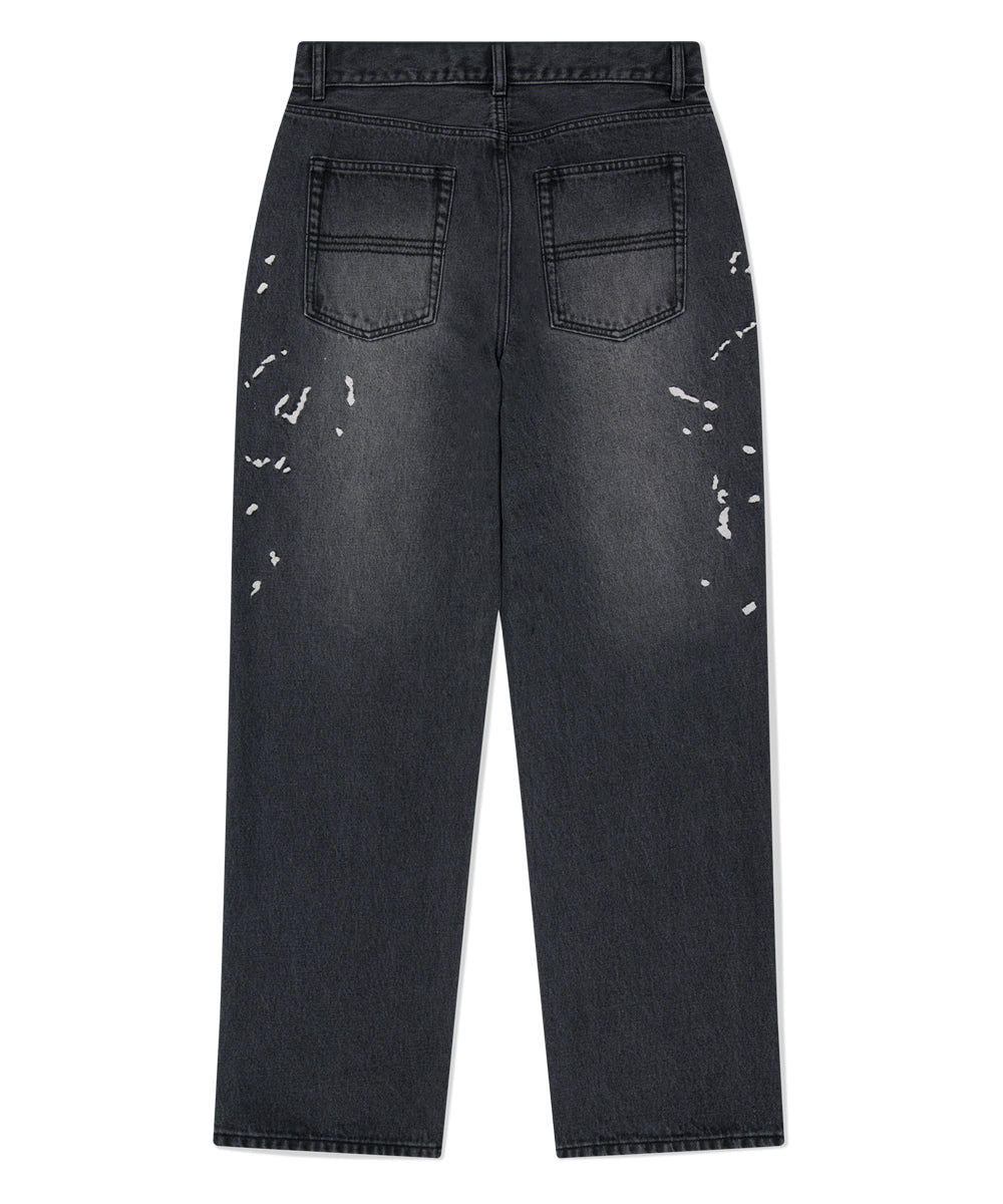 Mahagrid Embroidered Splatter Denim Pant