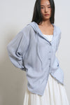 General Idea WOMAN Summer Loose Fit Wrinkle Hooded Shirt