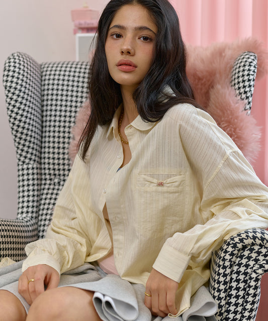 Bitter Cells Ribbonette Overfit Shirt - Butter