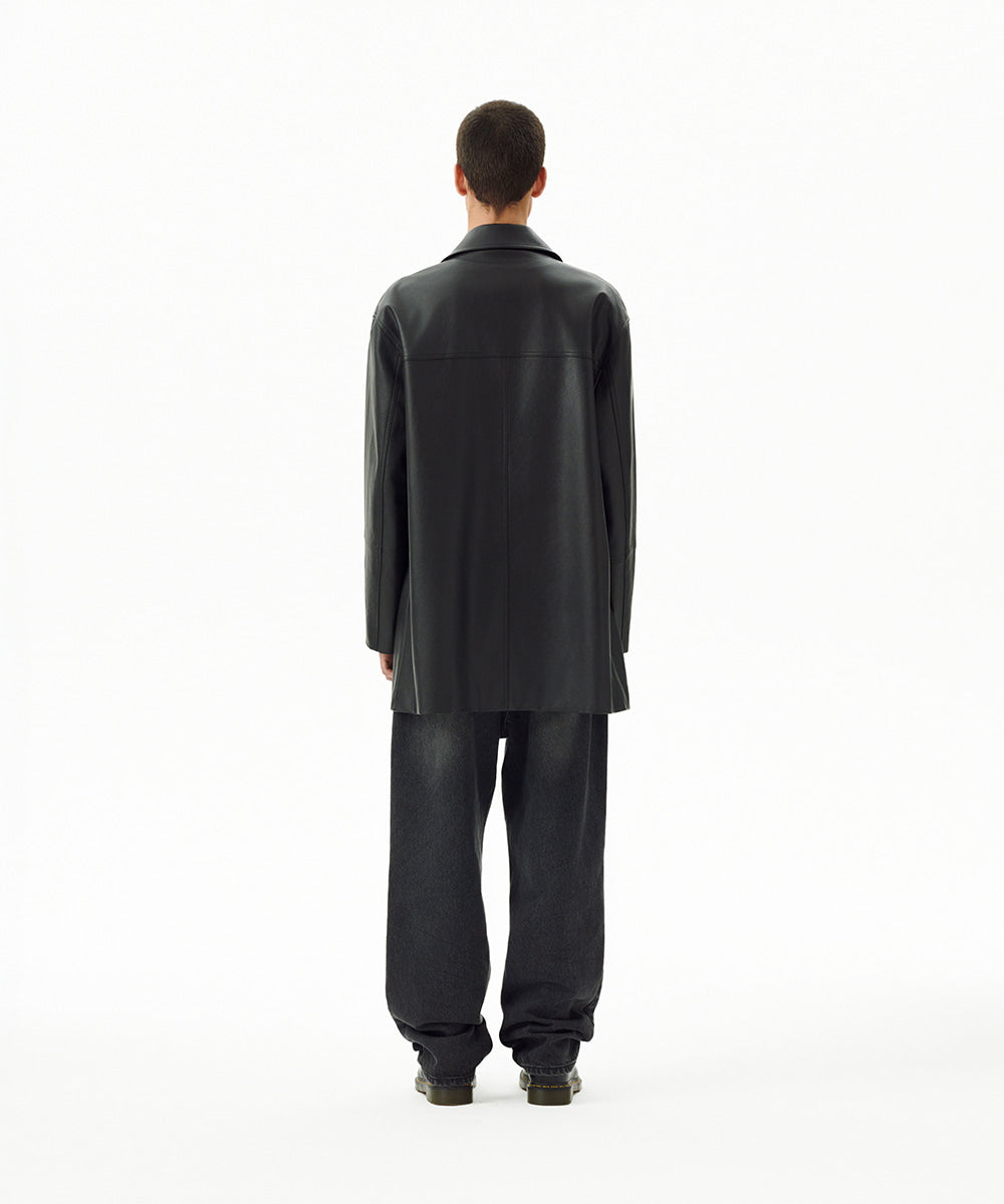 Mahagrid Faux Leather Car Coat