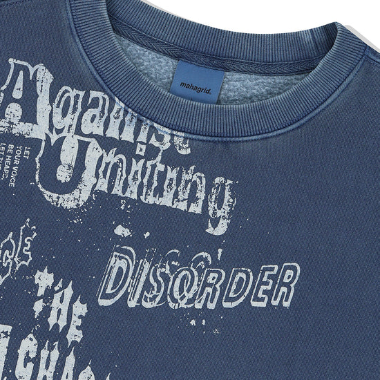 Mahagrid DISORDER PIGMENT SWEATSHIRT [BLUE]