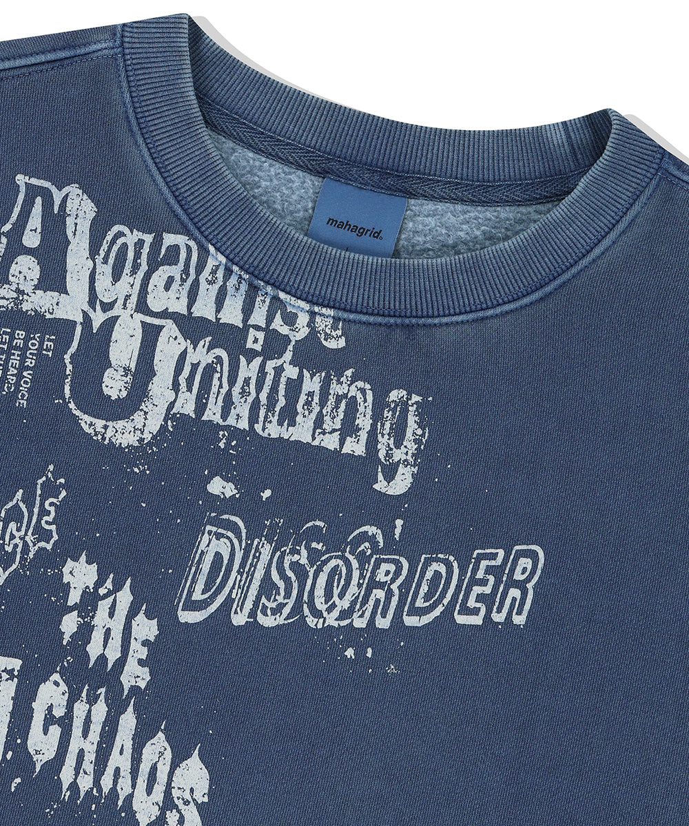 Mahagrid DISORDER PIGMENT SWEATSHIRT [BLUE]