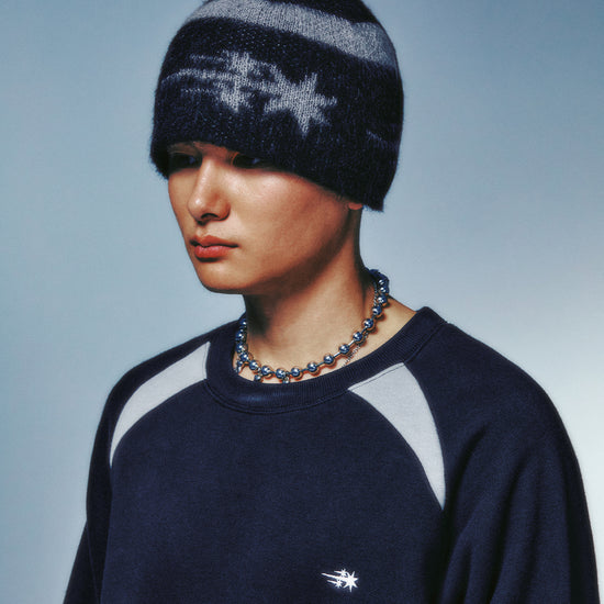 Nice Ghost Club Stripe 3Star Logo Mohair Beanie