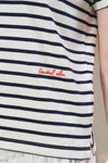 General Idea WOMAN Colour-Block Stripe Short Sleeve T-Shirt [WHITE]