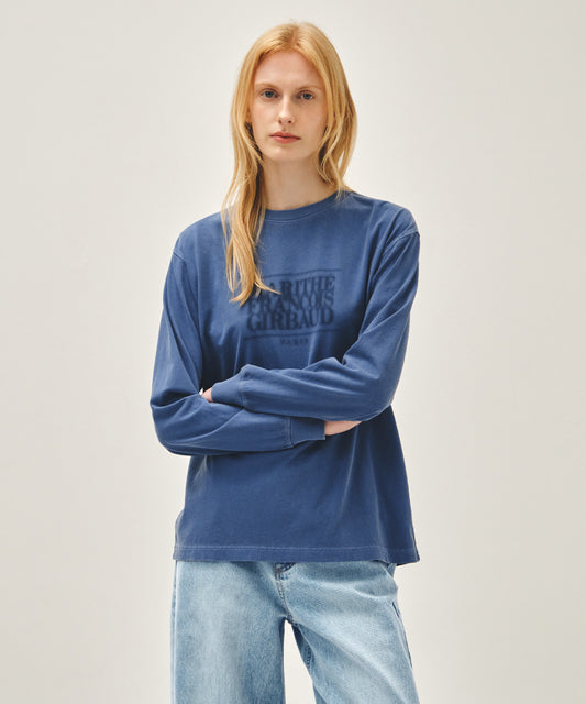 Marithé François Girbaud SHADOW CLASSIC LOGO DYEING LONG SLEEVE TEE blue