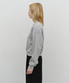 Marithé François Girbaud W Raw Edge Applique Logo Crop Sweatshirt Navy