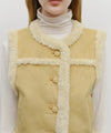Marithé François Girbaud W SHEARLING CROP VEST beige