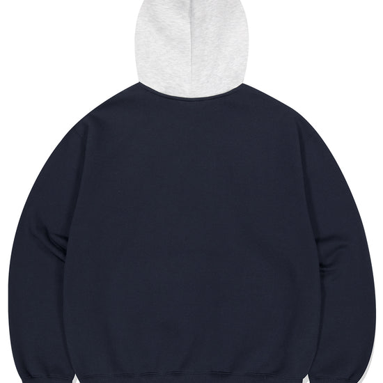 Mahagrid Basic Color Block Hoodie Navy
