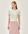 Marithé François Girbaud W CIRCLE LOGO HALF KNIT PULLOVER