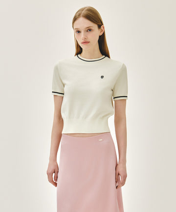 Marithé François Girbaud W CIRCLE LOGO HALF KNIT PULLOVER