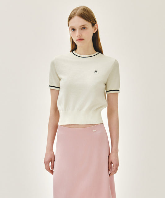 Marithé François Girbaud W CIRCLE LOGO HALF KNIT PULLOVER