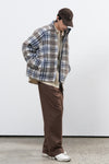 General Idea UNISEX Warm Check Fleece Zip-Up Jumper