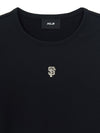 MLB Women's Basic Slim Ribbed Crop Long Sleeve T-Shirts