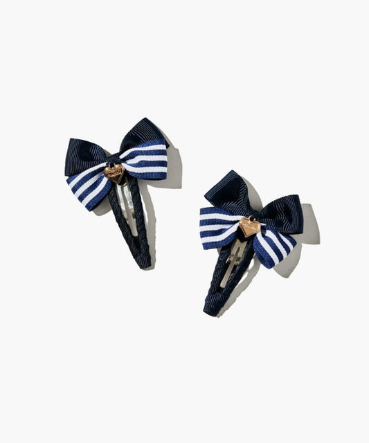 Marithé François Girbaud Kids Ribbon Hair Pin 2 Pack Navy