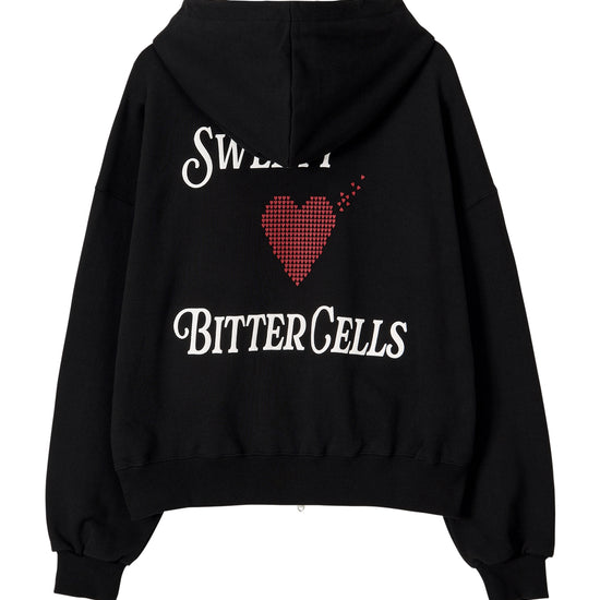 Bitter Cells Scatter Heart Hood Zip Up - Black