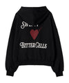 Bitter Cells Scatter Heart Hood Zip Up - Black