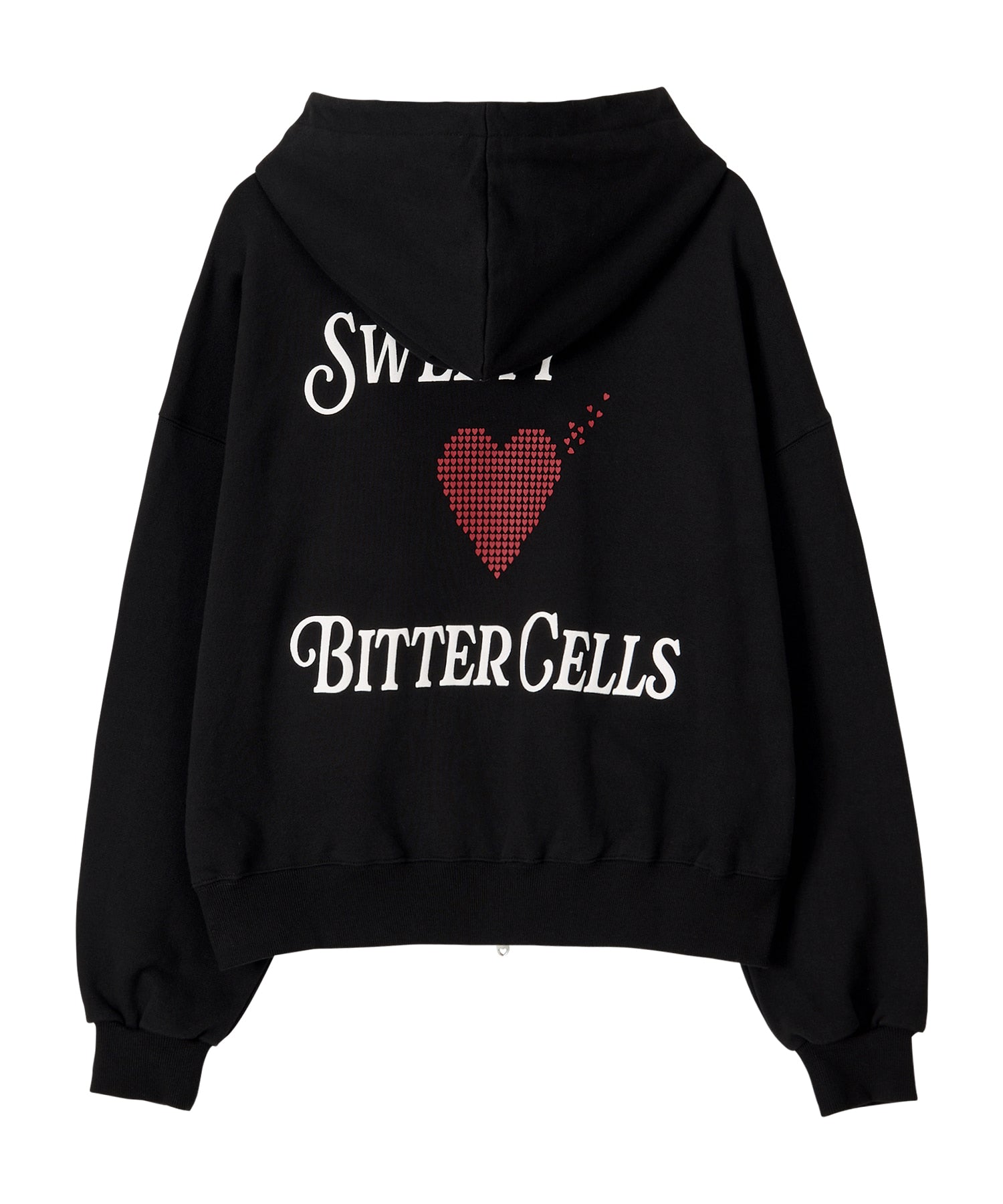 Bitter Cells Scatter Heart Hood Zip Up - Black
