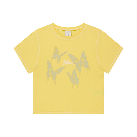 Mahagrid Pigment Butterfly Goth Crop Tee