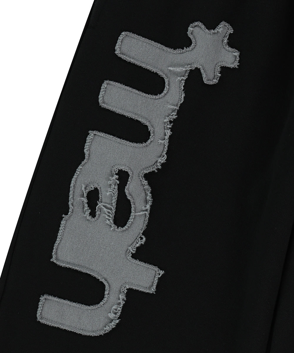 Mahagrid mah CUT OFF APPLIQUE SWEATPANT