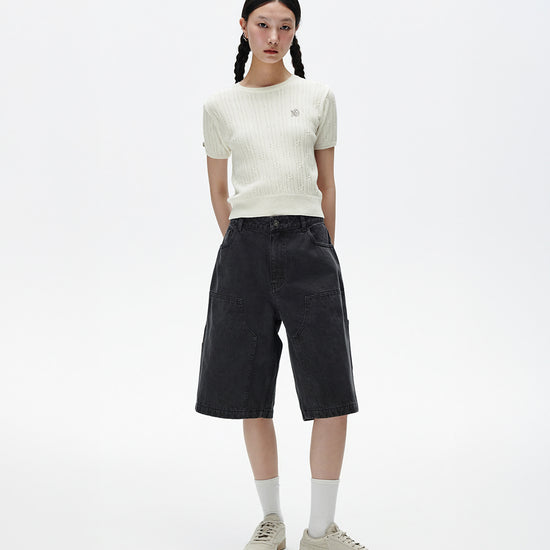 Mahagrid Cable Half Sleeve Knit
