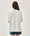 Marithé François Girbaud W VINTAGE EIFFEL TOWER LOGO OVERSIZED TEE white