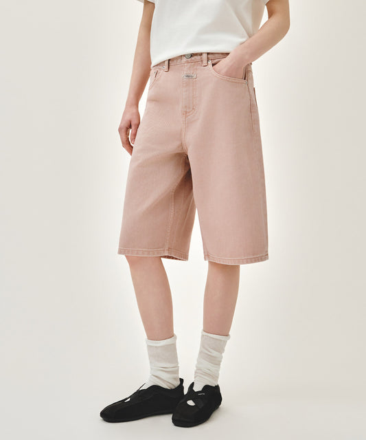 Marithé François Girbaud W LONG BERMUDA DENIM PANTS dust pink