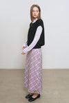 General Idea WOMAN Check Sheer Long Skirt