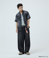 Mahagrid Denim Stud Half Shirt [Black]