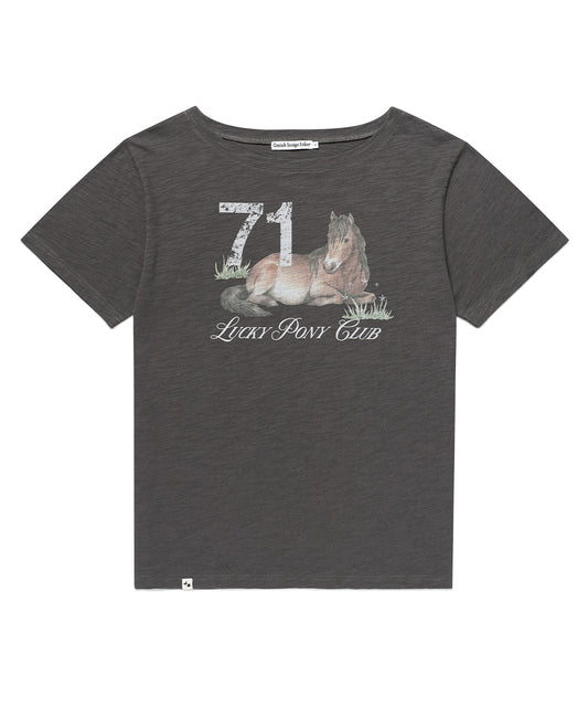 Cavish Lucky Pony Club Short Sleeve Tee Charcoal