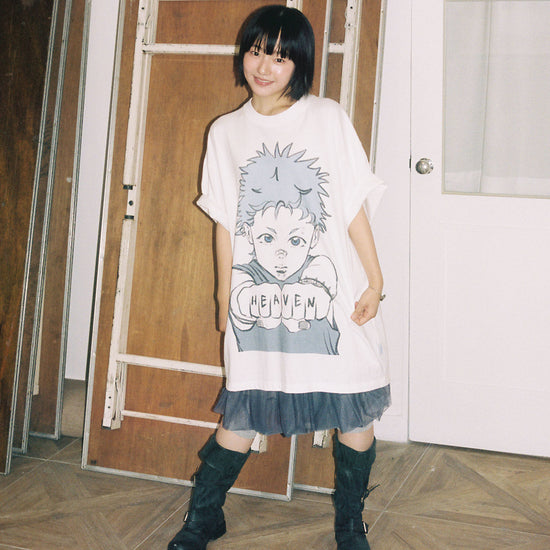 Nice Ghost Club Fist Boy Big Big Tee [White]