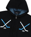 Mahagrid Hockey Knit Zip-Up Hoodie