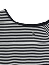 MLB Women's Varsity Stripe Off Shoulder Slim Semi Crop T-Shirts