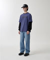 Mahagrid Banner Logo Layered Long Sleeve Tee Navy