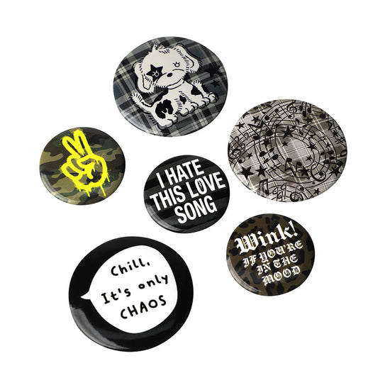Mahagrid FESTA BUTTON PIN SET [BLACK]