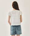 Marithé François Girbaud W PUFF SLEEVE LACE SHIRT