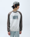 Marithé François Girbaud Classic Logo Color Block Raglan Sweatshirt Burgundy