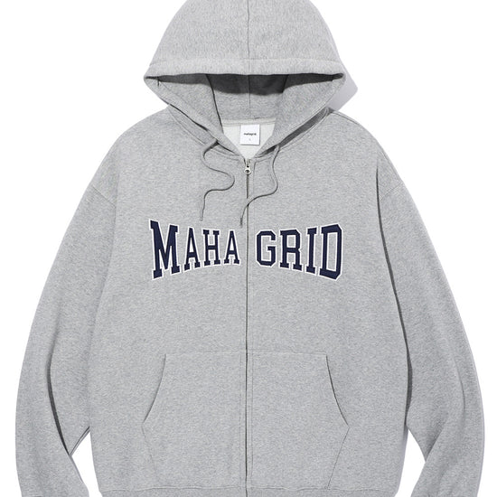 Mahagrid Applique Zip Up Hoodie