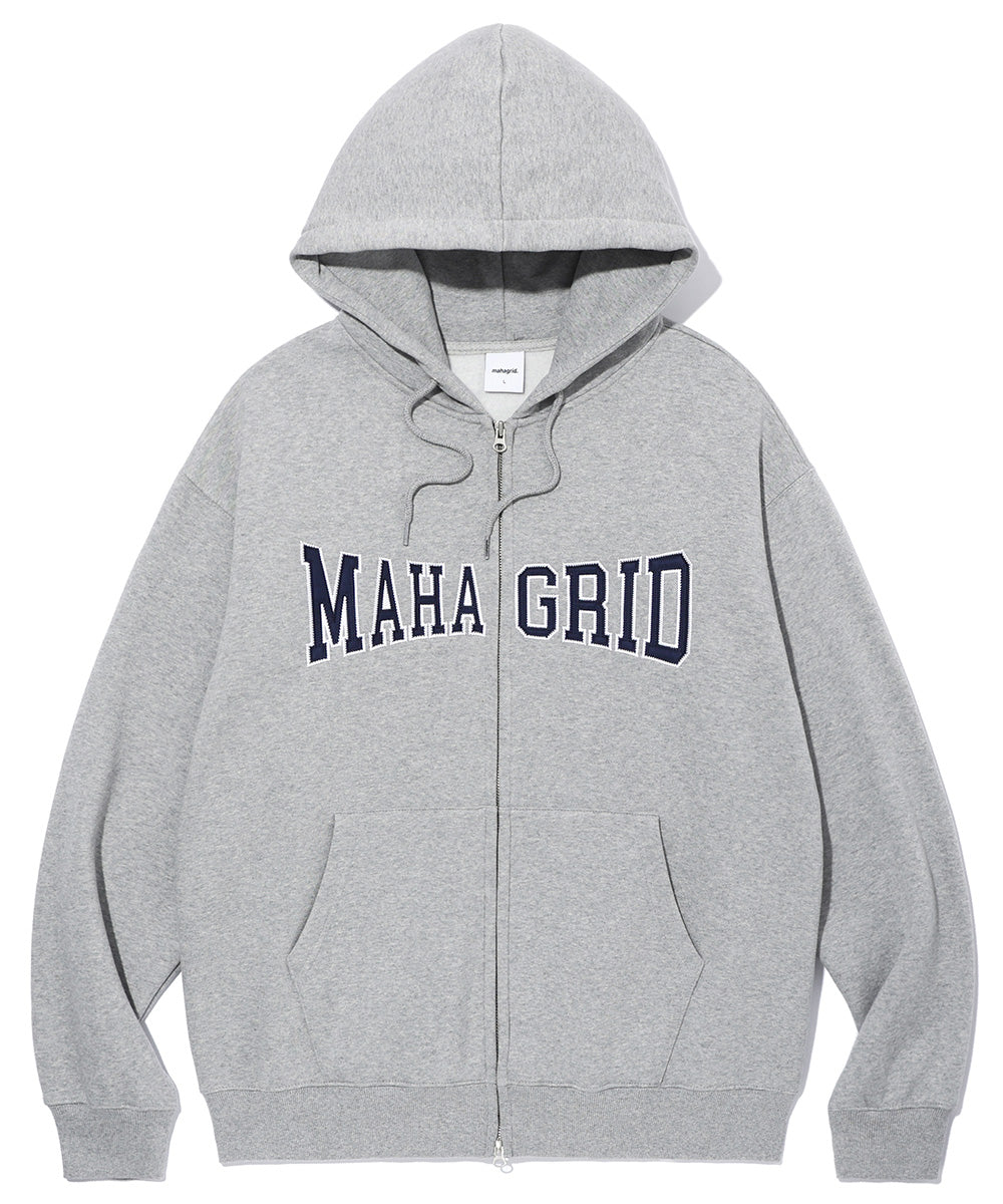 Mahagrid Applique Zip Up Hoodie