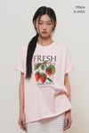 General Idea WOMAN Food Market Artwork Short Sleeve T-Shirt [OLIVE]