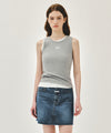 Marithé François Girbaud W RIBBON CLASSIC LOGO SLEEVELESS heather gray