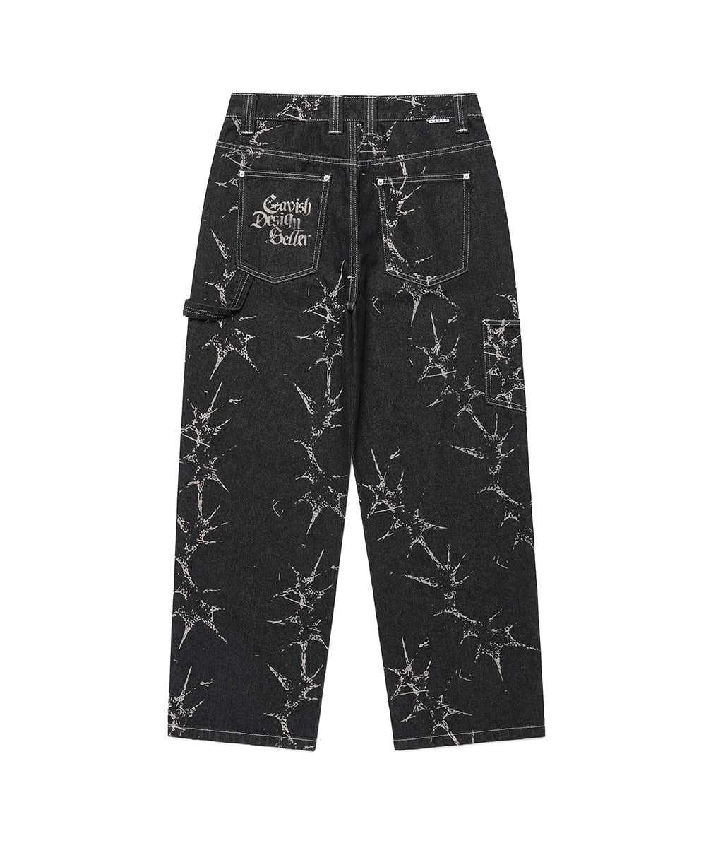 Cavish Printed Carpenter Denim Pants